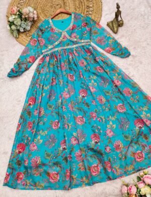 Alternative view of stitched  Premium Embroidered Outfit Details  Fabric: Heavy Tebby Organza   Rich look with premium quality finish