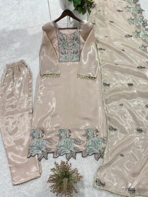 Alternative view of stitched THIS WEDDING SEASON, TRY OUR DESIGNER EMBROIDERED CUT WORKED SUIT ⁠ CODE :-AK-464