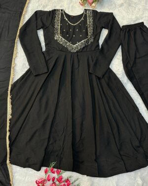 Alternative view of stitched AK:-238*ADD NEW COLOR AK LUNCHING NEW ĐĚSIGNER PARTY WEAR LOOK GOWN WITH PANT AND EMBRODARY WORK