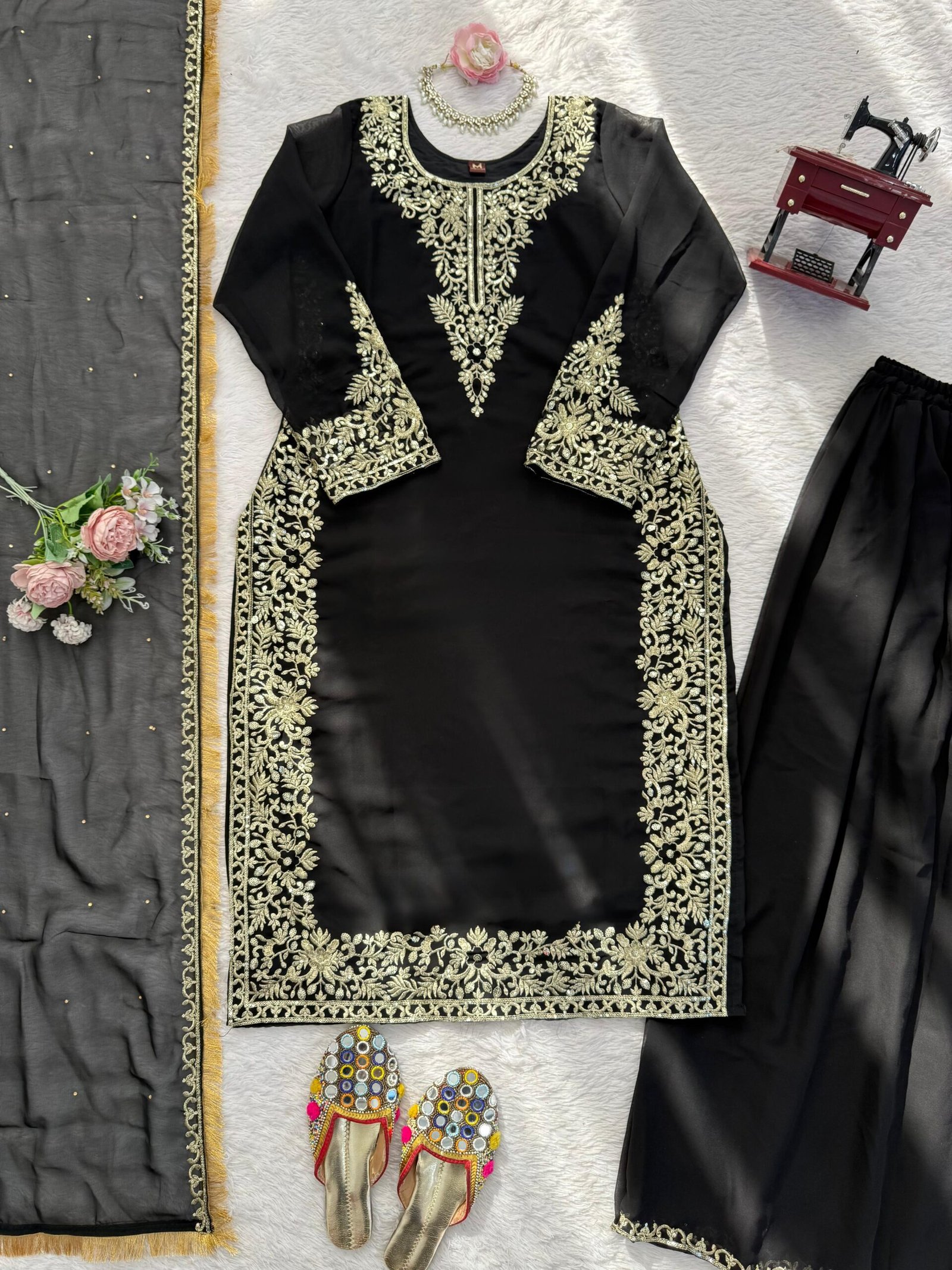 Designer Palzoo Set –stitched Elegant Ethnic Wear Crafted in Classy Tones with Premium Fabric & Detailing Style Code:- AK1599 - Image 2