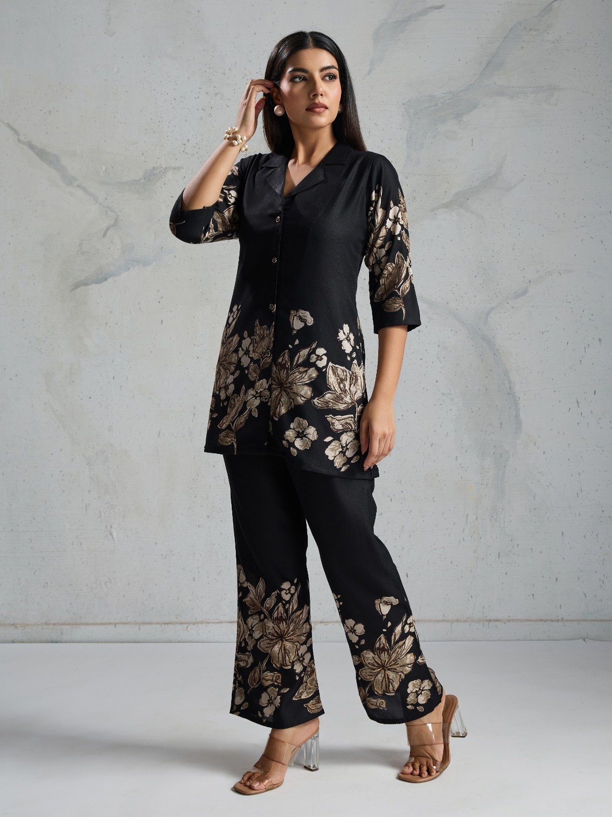 stitched SHIVAM COLLECTION PRESENT WOMEN'S PURE VISCOSE REYON CO-ORD SET BLACKBERRY 2