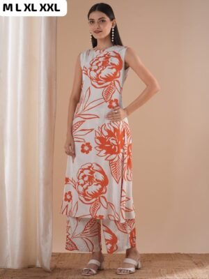 stitched Premium Fine Cotton kurti With Cotton Pant set Enjoy your Summer with our amazing Cotton cord set