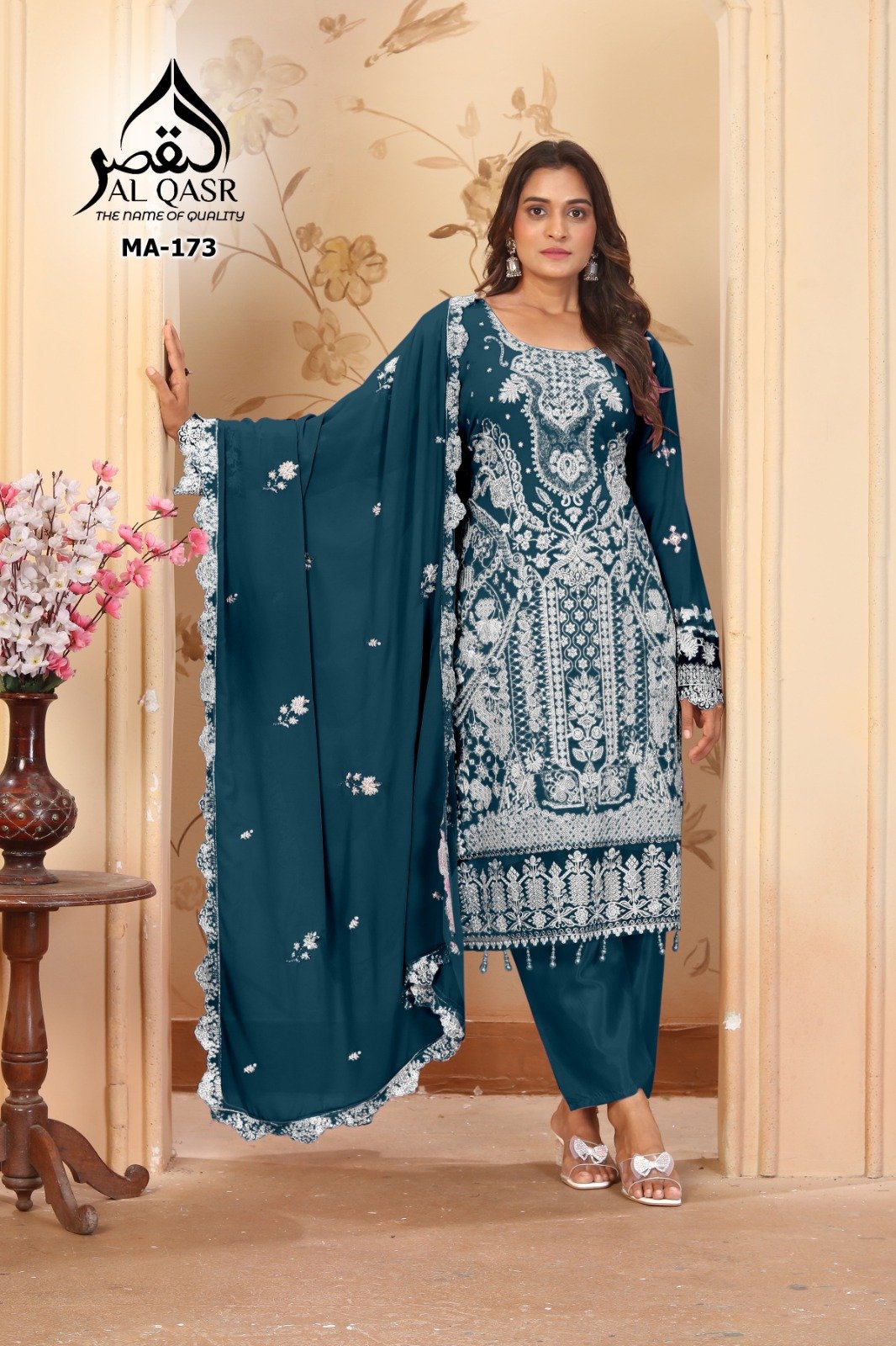 stitched HEAVY STAR GEORGETTE WITH EMBROIDERY WORK AND HAND-KHATLI WORK LATKAN BEAUTIFUL - Image 7