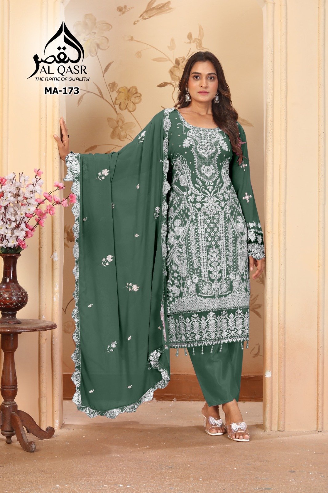 stitched HEAVY STAR GEORGETTE WITH EMBROIDERY WORK AND HAND-KHATLI WORK LATKAN BEAUTIFUL - Image 9