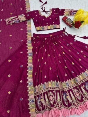 Alternative view of stitched AK-308  Real Modeling Product AK Creation is Launching New Festival Lehenga Choli