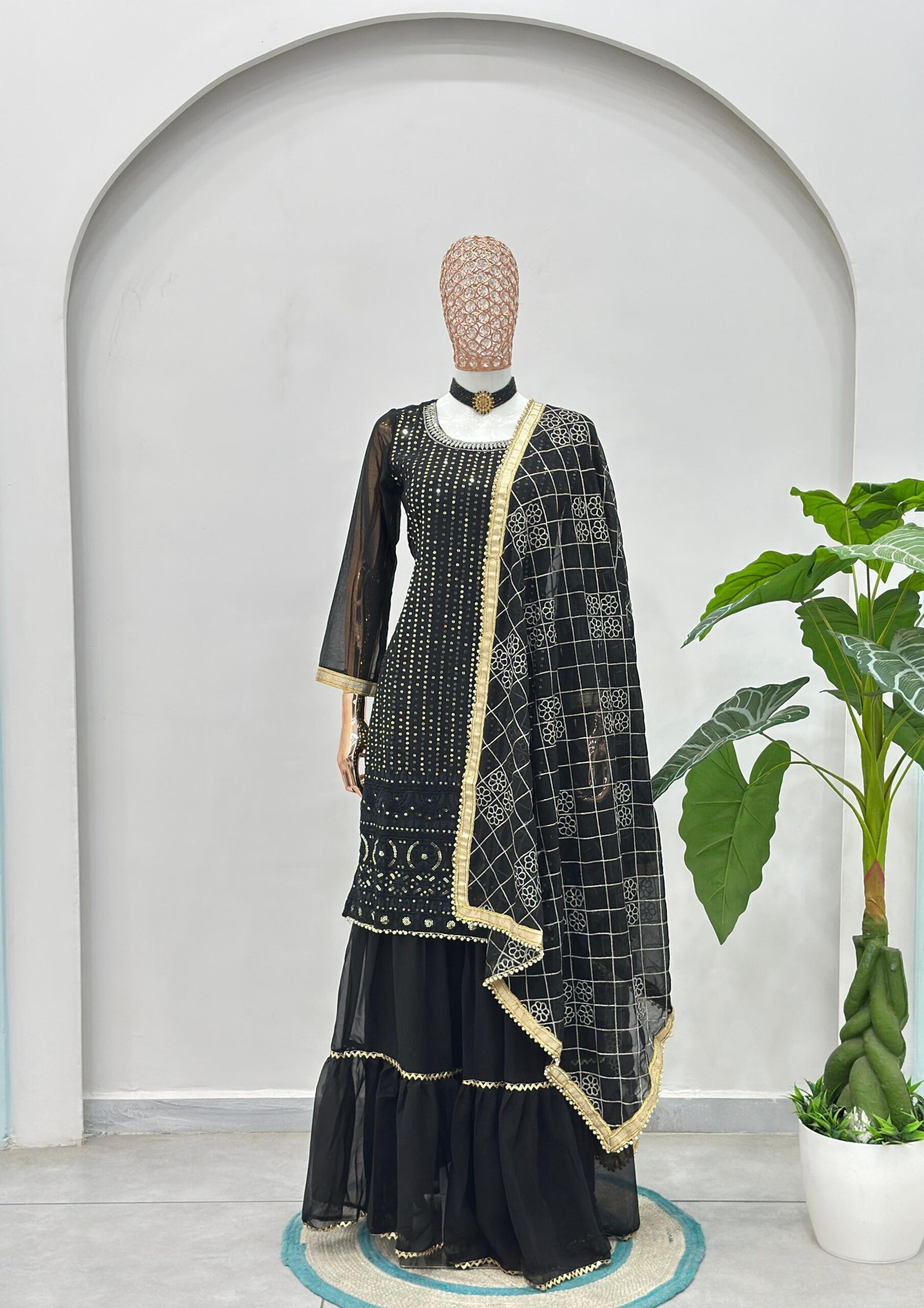 stitched Where rich embroidery meets timeless ethnic charm Perfect for festive nights & wedding vibes AK ON 5065 Kurti (Stitched) - Image 2