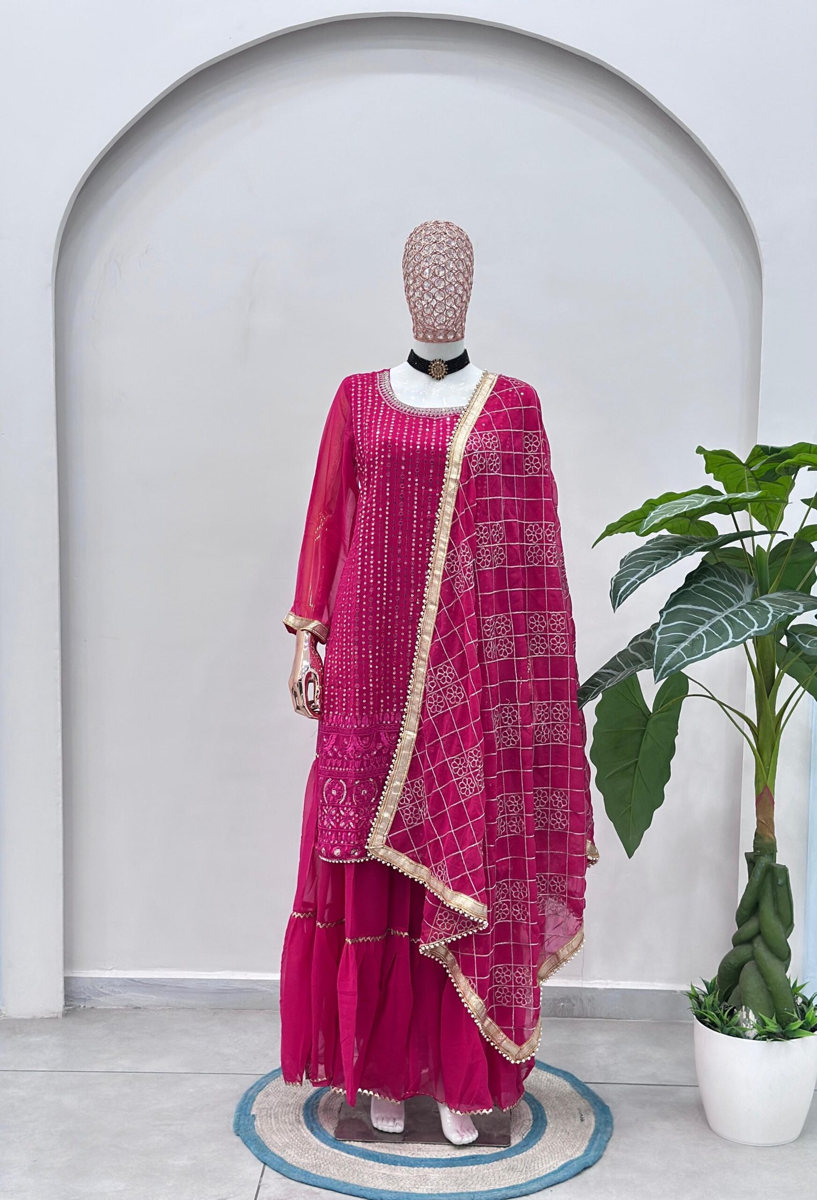 stitched Where rich embroidery meets timeless ethnic charm Perfect for festive nights & wedding vibes AK ON 5065 Kurti (Stitched) - Image 4