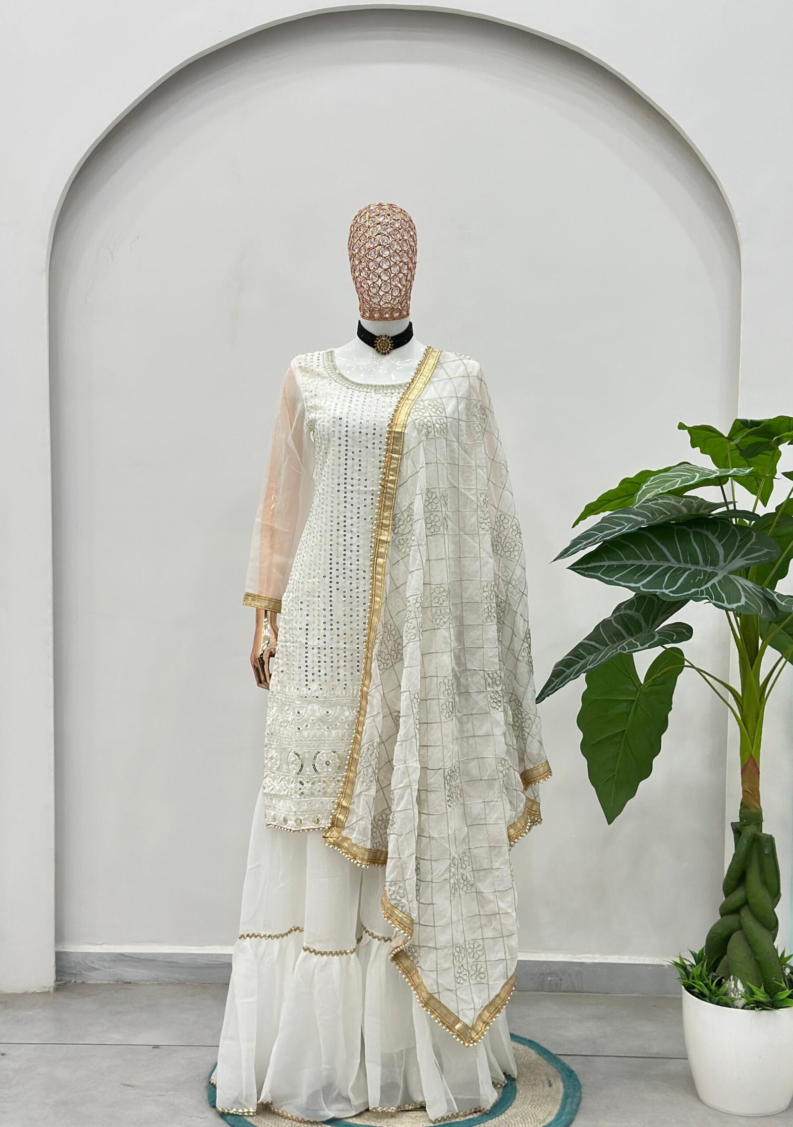 stitched Where rich embroidery meets timeless ethnic charm Perfect for festive nights & wedding vibes AK ON 5065 Kurti (Stitched) - Image 8