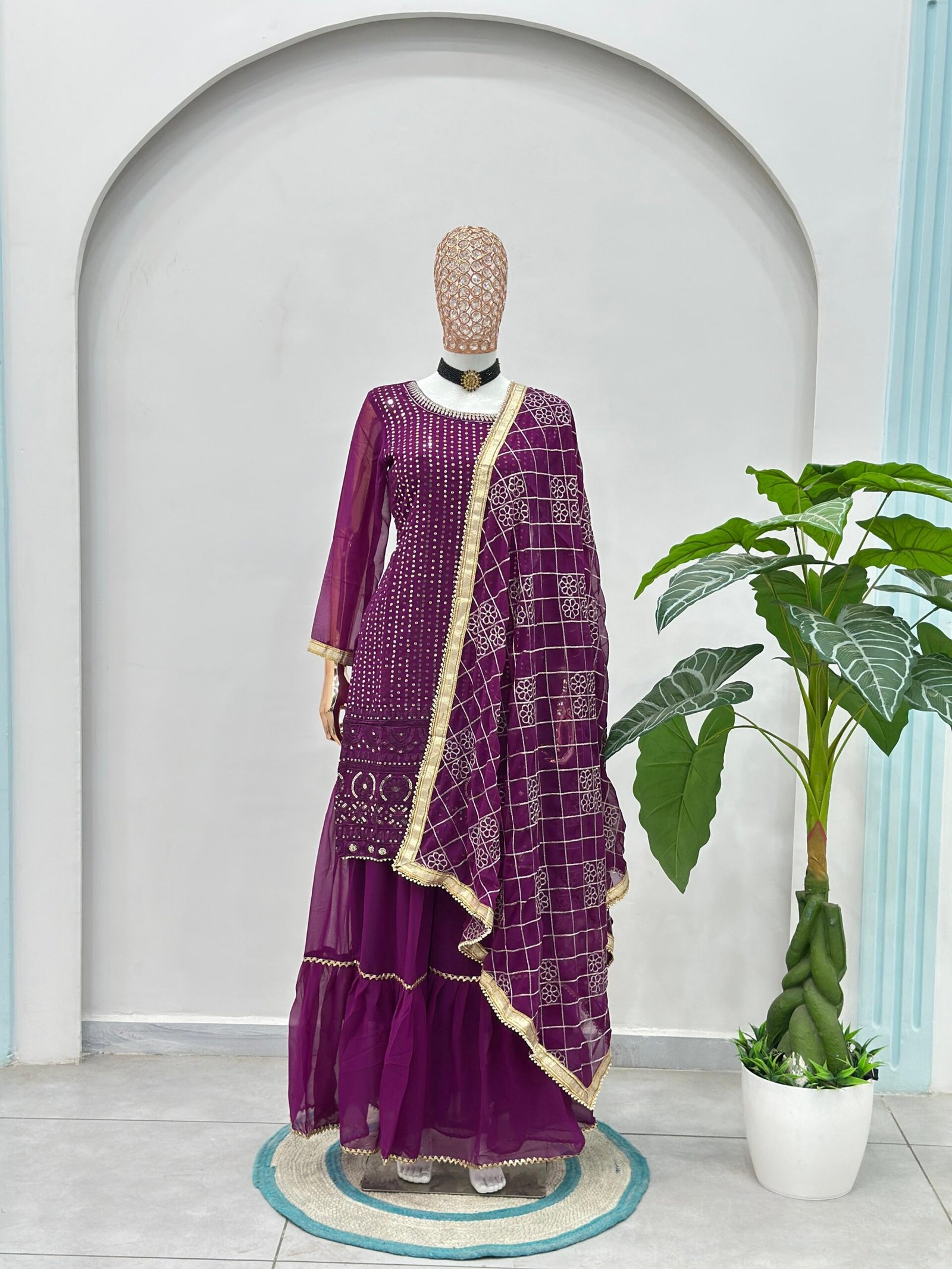 stitched Where rich embroidery meets timeless ethnic charm Perfect for festive nights & wedding vibes AK ON 5065 Kurti (Stitched) - Image 6