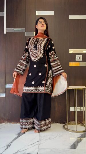 stitched Presenting New Collection in Heavy Georgette With Full Heavy Embroidery Sequence Work