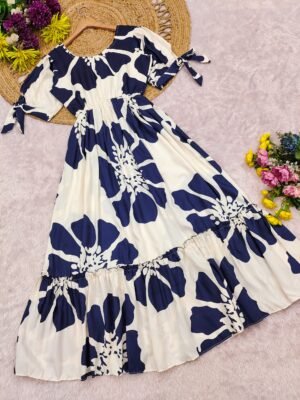 Alternative view of stitched REVAA CREATION EXCLUSIVE : Floral Printed GOWN COLLECTION   New Color Added Pink   Catalogue : AK-001