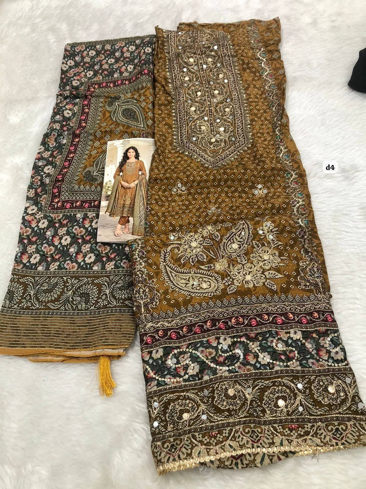 semi stitched Shree Fab Presents.... Very Beautiful Maslin Collection D.No. KT 243 Colours - Image 6