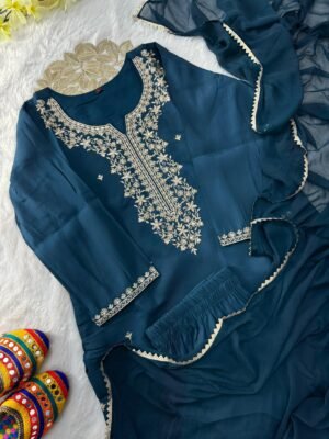 Alternative view of stitched NEW LAUNCHING   New Designers Kurti Pent Dupatta Set
