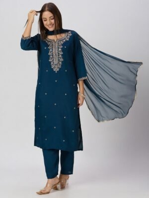 stitched NEW LAUNCHING   New Designers Kurti Pent Dupatta Set
