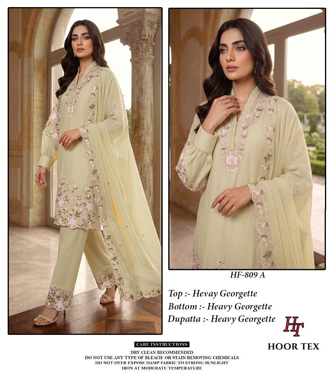 stitched Hoor Tex Presents..... New Catalogue in pakistani... *Full Stitched *HF-809,A To D - Image 5
