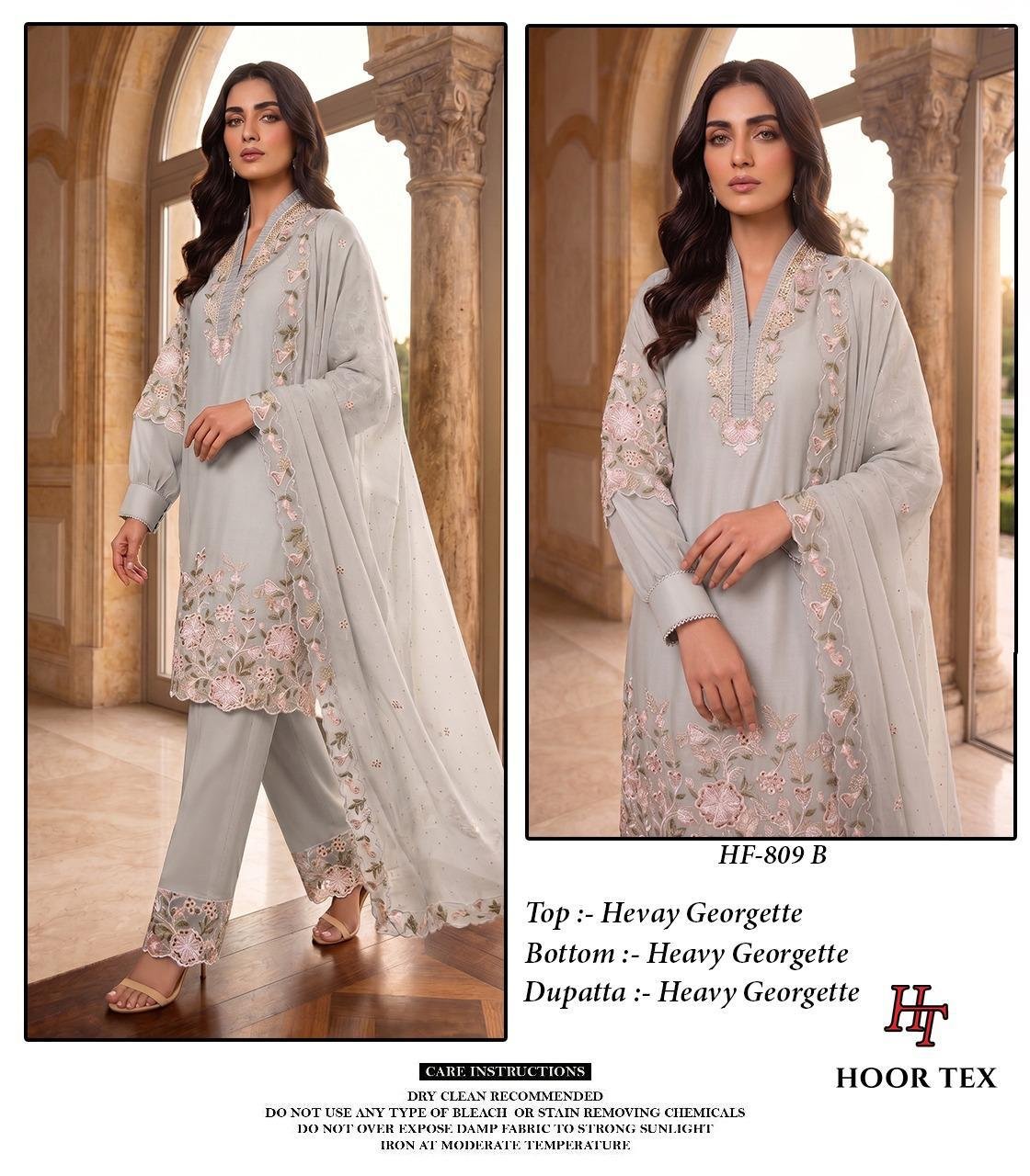 stitched Hoor Tex Presents..... New Catalogue in pakistani... *Full Stitched *HF-809,A To D - Image 7