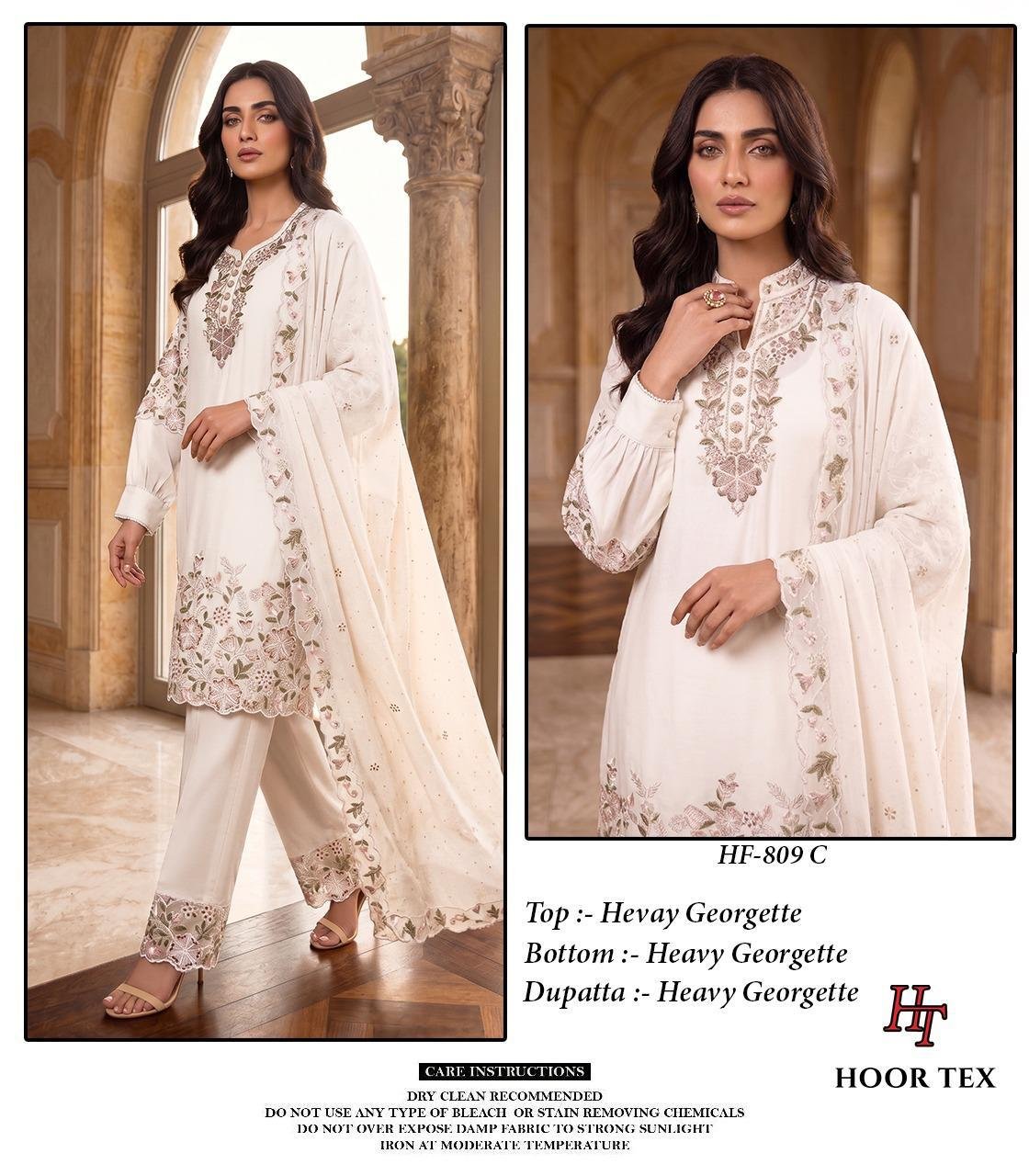 stitched Hoor Tex Presents..... New Catalogue in pakistani... *Full Stitched *HF-809,A To D - Image 3