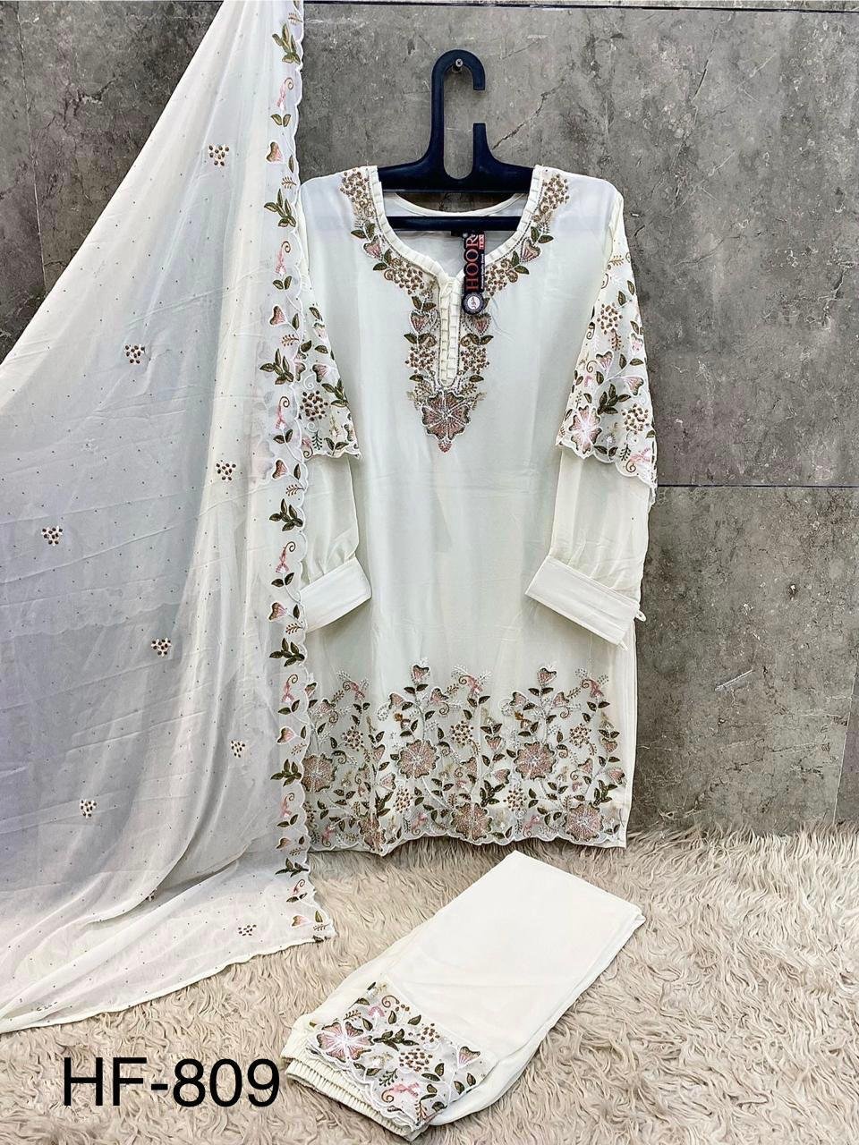 stitched Hoor Tex Presents..... New Catalogue in pakistani... *Full Stitched *HF-809,A To D - Image 4
