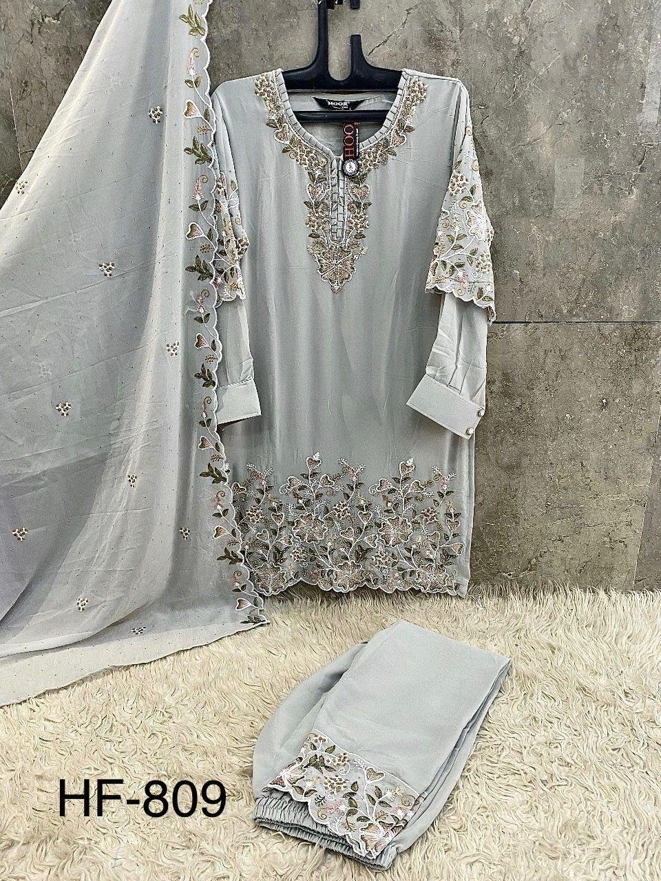 stitched Hoor Tex Presents..... New Catalogue in pakistani... *Full Stitched *HF-809,A To D - Image 8