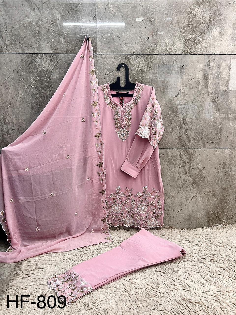 stitched Hoor Tex Presents..... New Catalogue in pakistani... *Full Stitched *HF-809,A To D - Image 2