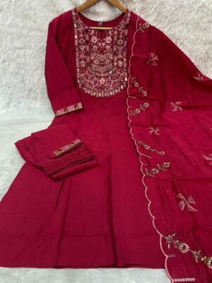 Alternative view of stitched AK-147  Designer Kurti Set (Stitched)