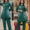 stitched Featuring Beautiful Suit Sets in Soft Reyon Top With Pant. it is beautifully decorated with Multi thread work desgins