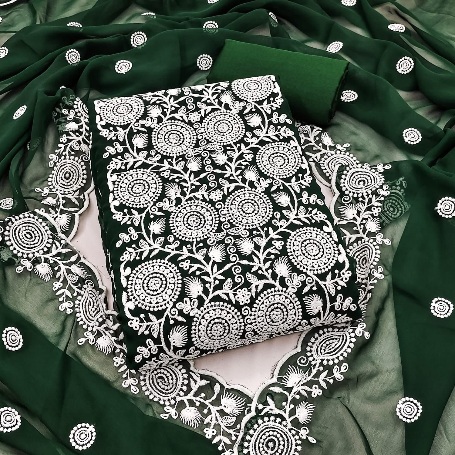 semi stitched Exclusive Dress Material Suit For Women GEORGETTE THREAD WORK 2 MTS - Image 8