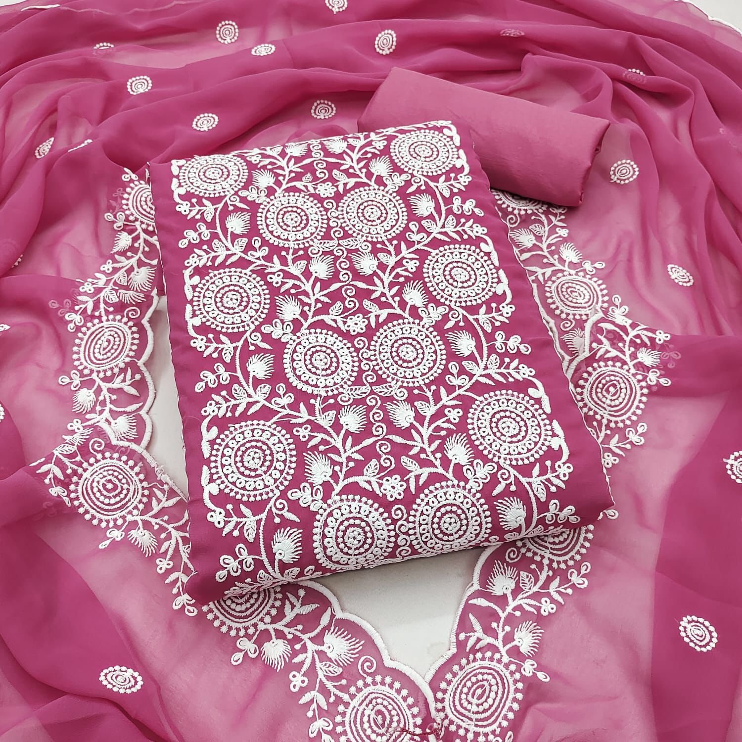 semi stitched Exclusive Dress Material Suit For Women GEORGETTE THREAD WORK 2 MTS - Image 6