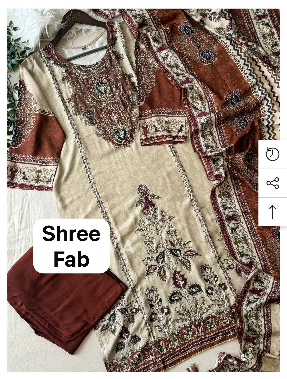 semi stitched Shree Fab Presents.... Very Beautiful Maslin Collection D.No. KT 318 A - Image 2