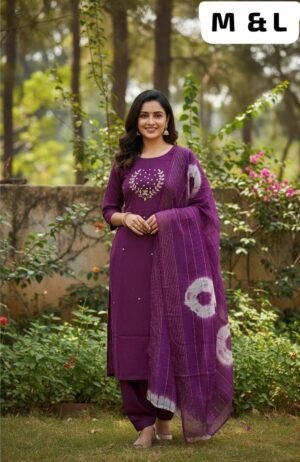 stitched WEAR IT LOVE IT SHARE IT#  NEW ARRIVAL CHANDERI SILK KURTI WITH PANT WITH DUPPATA  KURTI-PANT-DUPPATA
