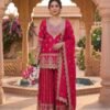 stitched Launching New Designer Party Wear Look Top , Sharara Plazzo  and Dupatta  (AK-4024)