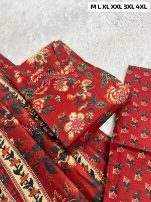 stitched PURE 60*60 JAIPURI CAMRIC COTTON KURTI WITH PANT WITH DUPATTA 