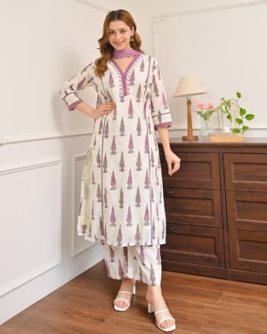 stitched Upgrade your ethnic wardrobe with this elegant Jaipuri cotton suit set, crafted in premium 60x60 soft cotton fabric for all-day comfort. Featuring authentic Bagru print with traditional motifs, this outfit reflects timeless Rajasthani craftsmanship.