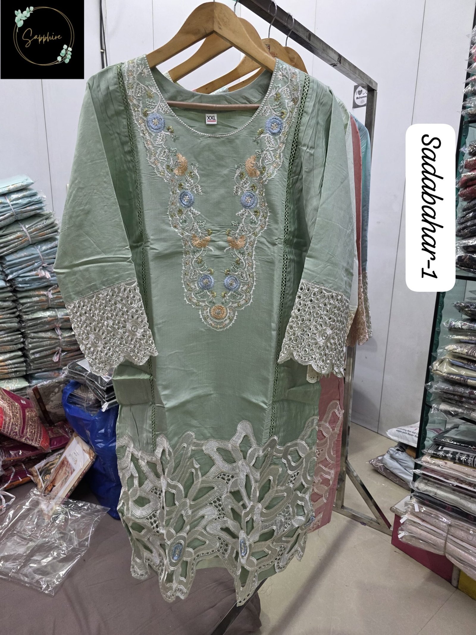 stitched SINGLES & MULTIPLE SAPPHIRE PRESEND NEW SERIES OF READYMADE SUITS SAPPHIRE SADABAHAR VOL-1 - Image 4