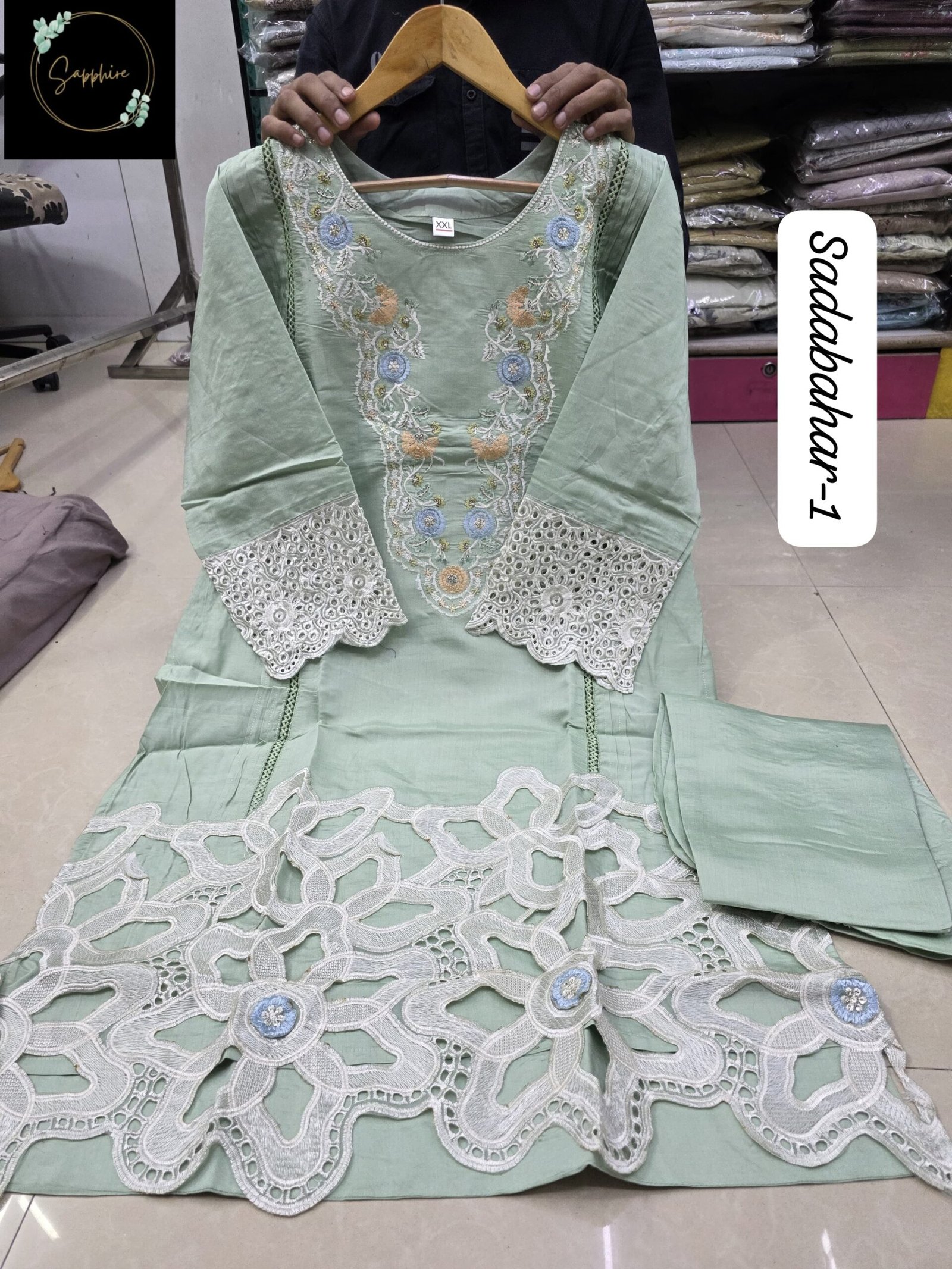 stitched SINGLES & MULTIPLE SAPPHIRE PRESEND NEW SERIES OF READYMADE SUITS SAPPHIRE SADABAHAR VOL-1 - Image 7