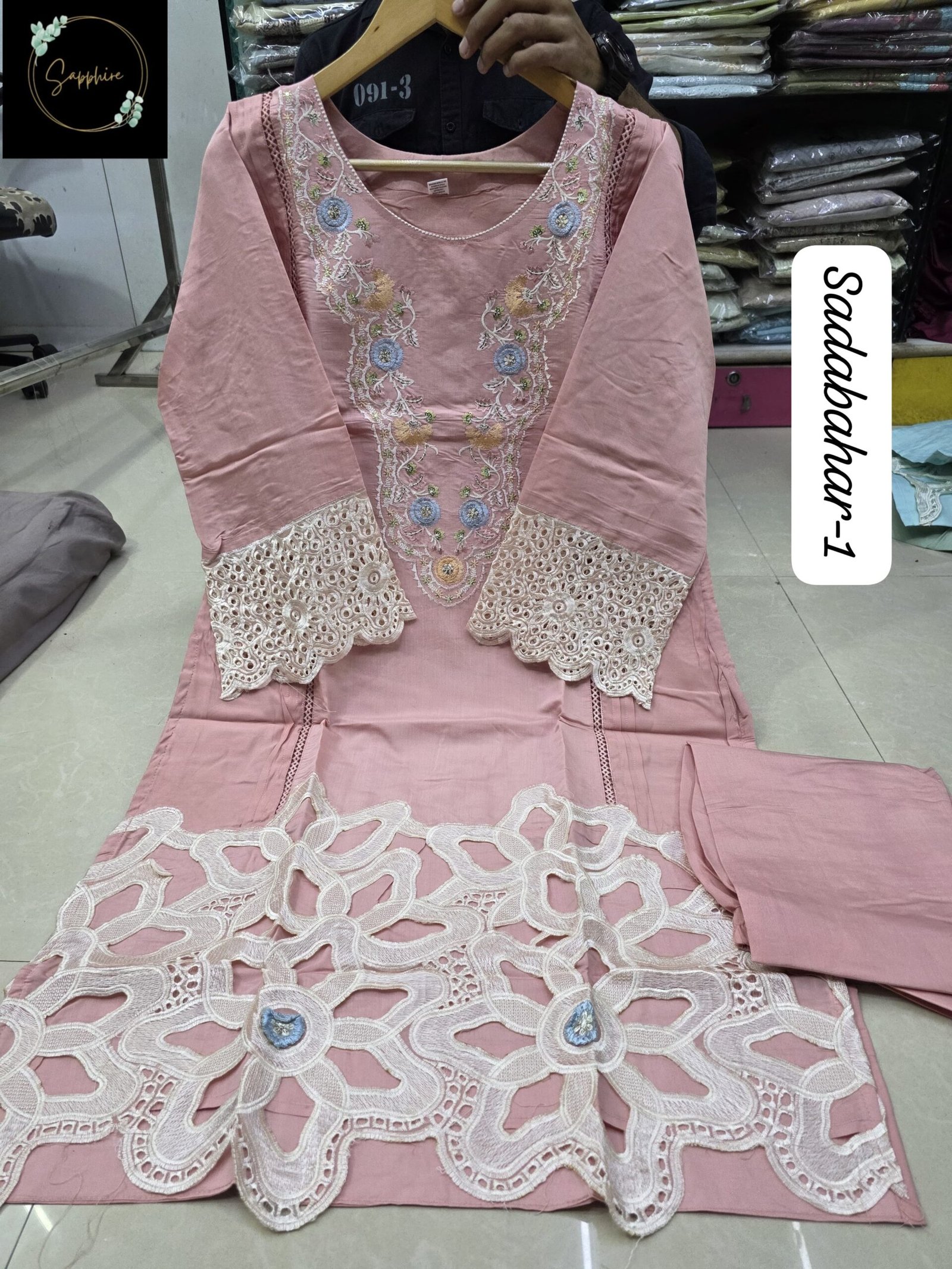 stitched SINGLES & MULTIPLE SAPPHIRE PRESEND NEW SERIES OF READYMADE SUITS SAPPHIRE SADABAHAR VOL-1 - Image 3