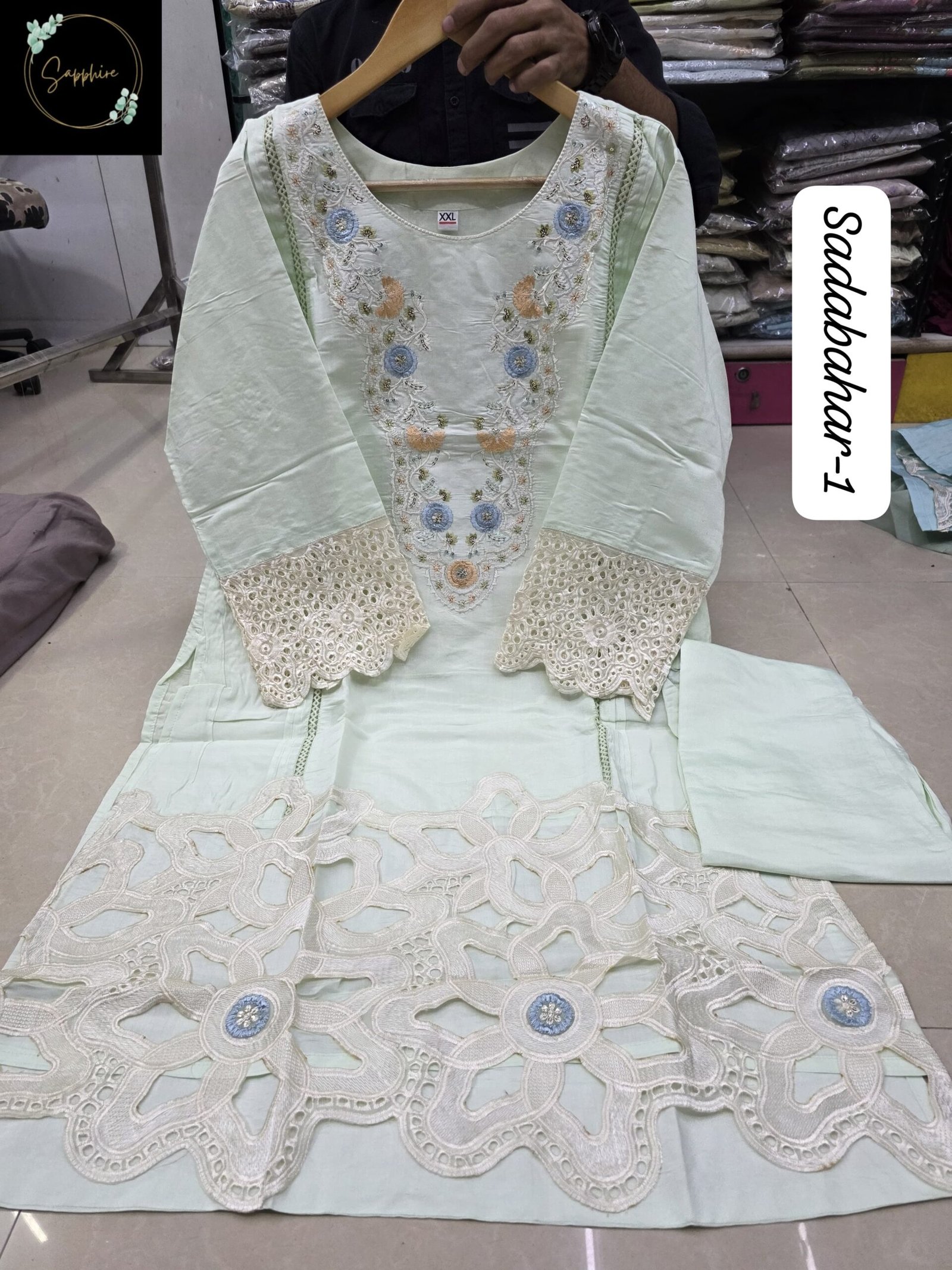 stitched SINGLES & MULTIPLE SAPPHIRE PRESEND NEW SERIES OF READYMADE SUITS SAPPHIRE SADABAHAR VOL-1 - Image 5