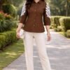 stitched New Western Top Lunching  Catlog -Sanaya top-brown