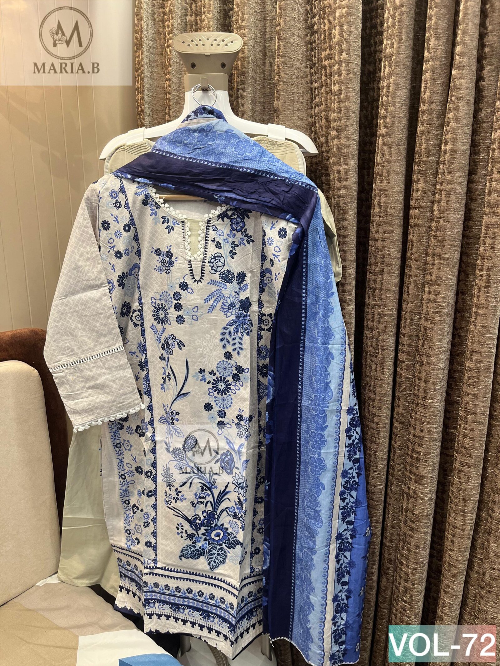 stitched MARIA.B PRESENTS NAME:- STITCH VOL-71 READYMADE COLLECTION PRINTED COTTON STITCHED WITH STITCHED COTTON BOTTOM AND COTTON DUPATTA - Image 5
