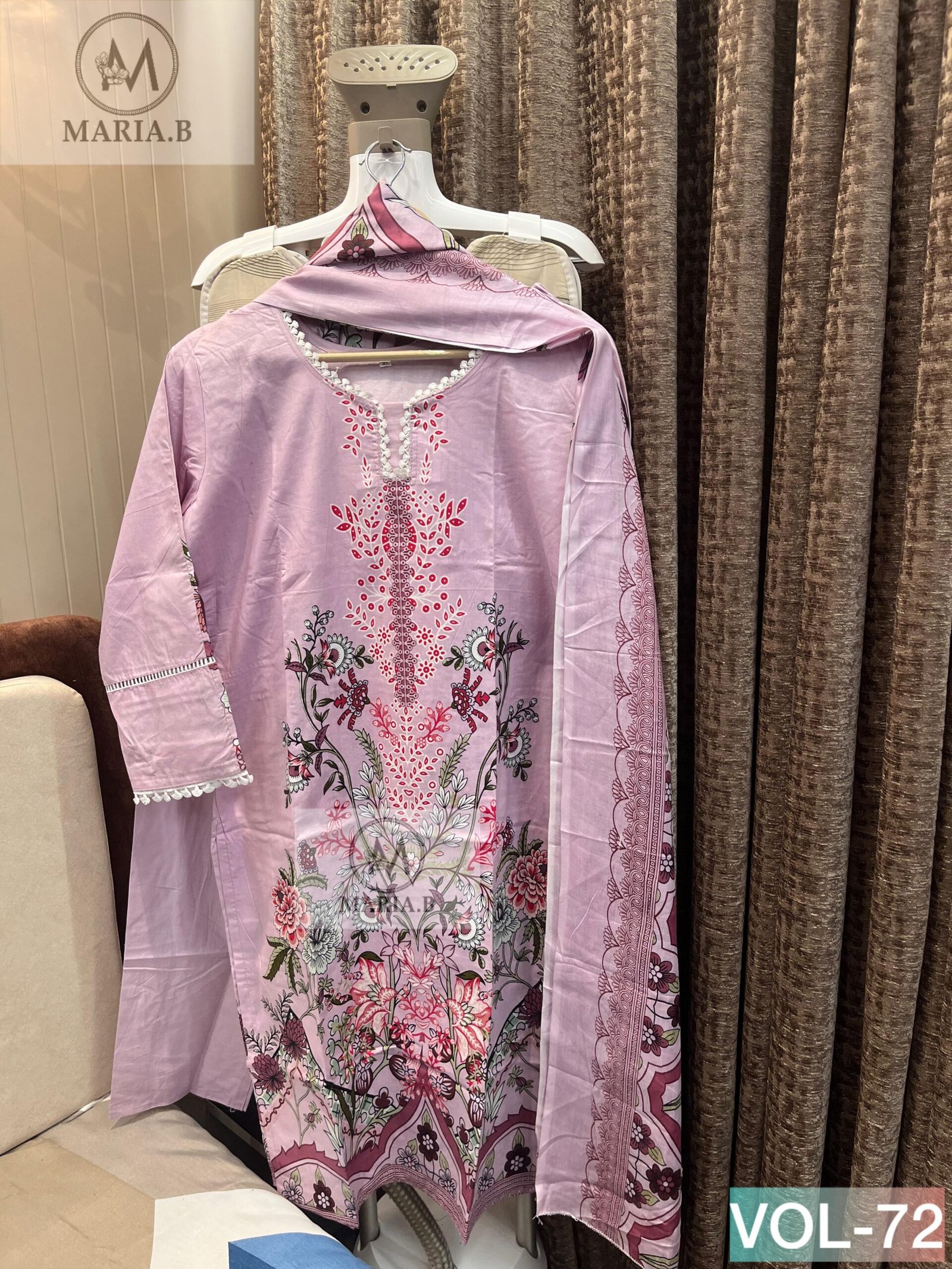 stitched MARIA.B PRESENTS NAME:- STITCH VOL-71 READYMADE COLLECTION PRINTED COTTON STITCHED WITH STITCHED COTTON BOTTOM AND COTTON DUPATTA - Image 6