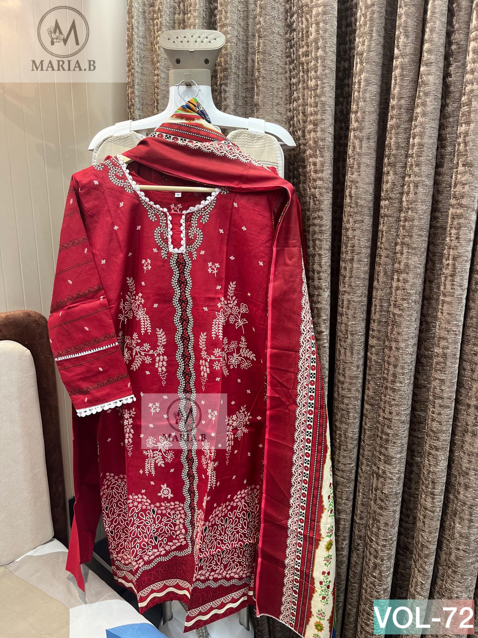stitched MARIA.B PRESENTS NAME:- STITCH VOL-71 READYMADE COLLECTION PRINTED COTTON STITCHED WITH STITCHED COTTON BOTTOM AND COTTON DUPATTA - Image 3