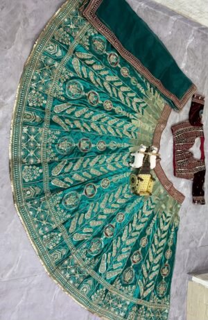 Alternative view of semi stitched AK Launching 3.5 meter flared Premium Quality Japan Satin Silk Lehenga, Exceptional Quality with Can-Can and Canvas Layers, A Perfect Fusion of Glamour and Comfort  D.No=AK-1806