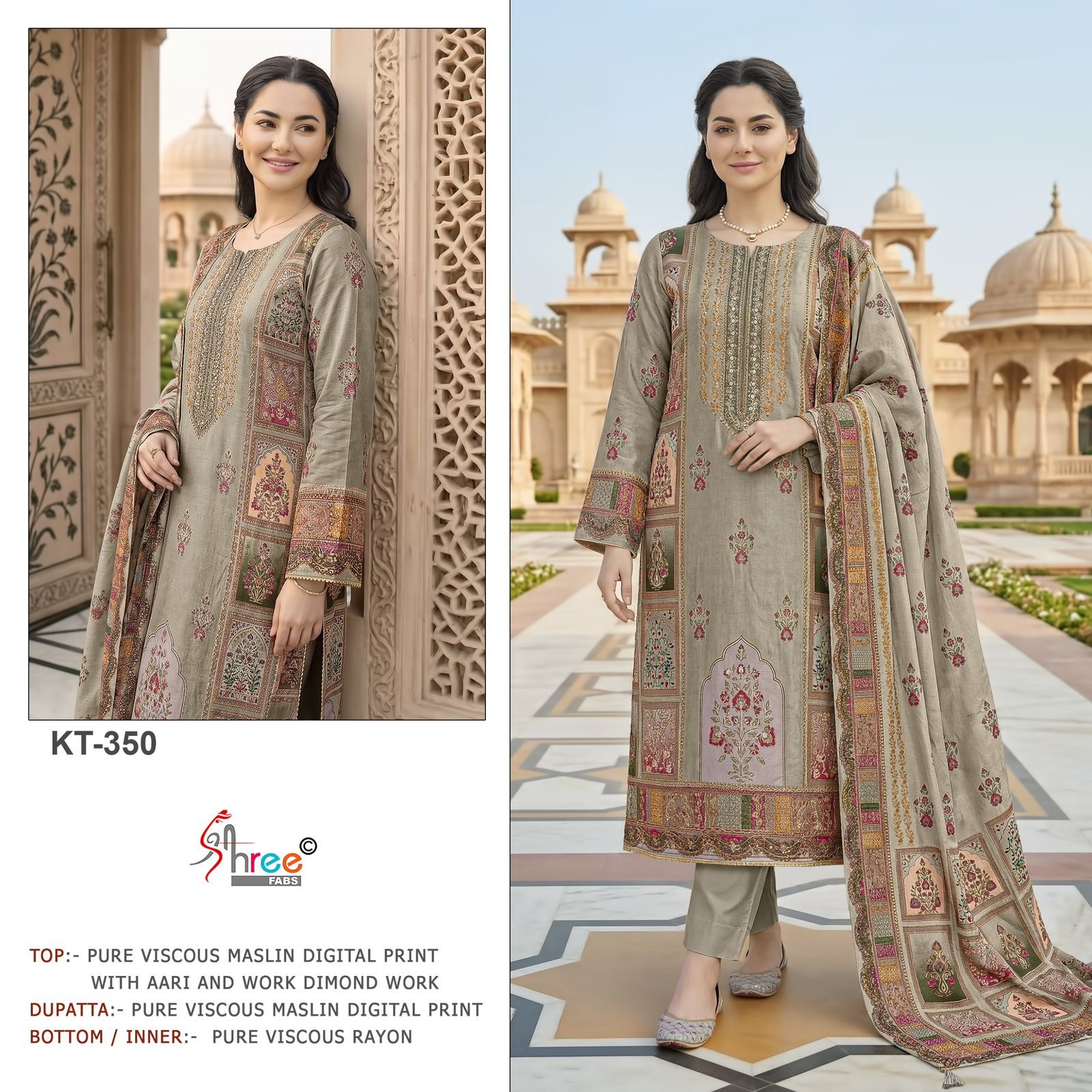 semi stitched DESIGN NO.- KT - 350 FABRICS
