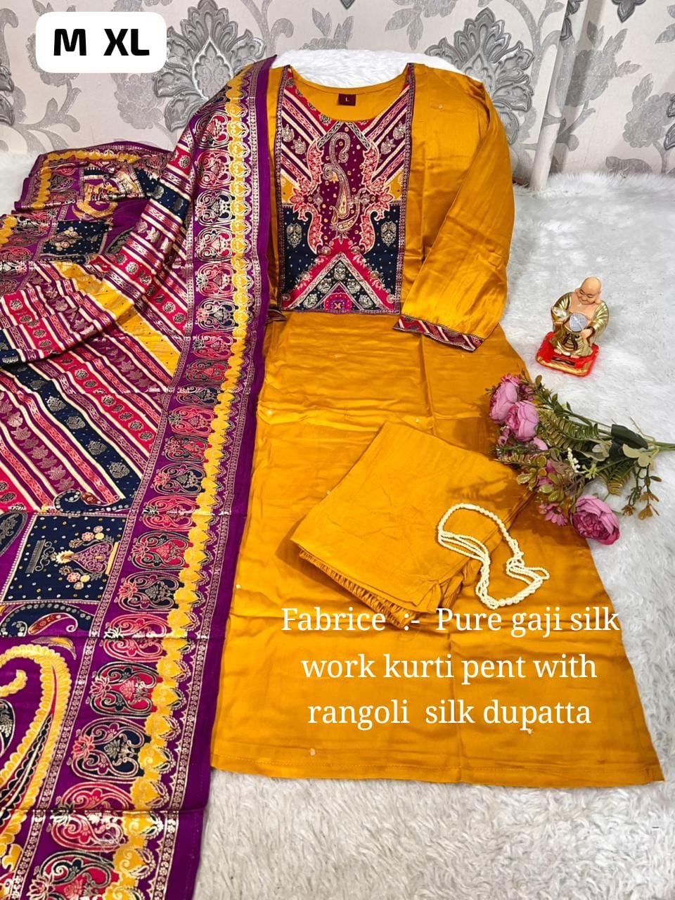 stitched SALE SALE SALE Launching New Designers Kurti Pent Dupatta Set - Image 4