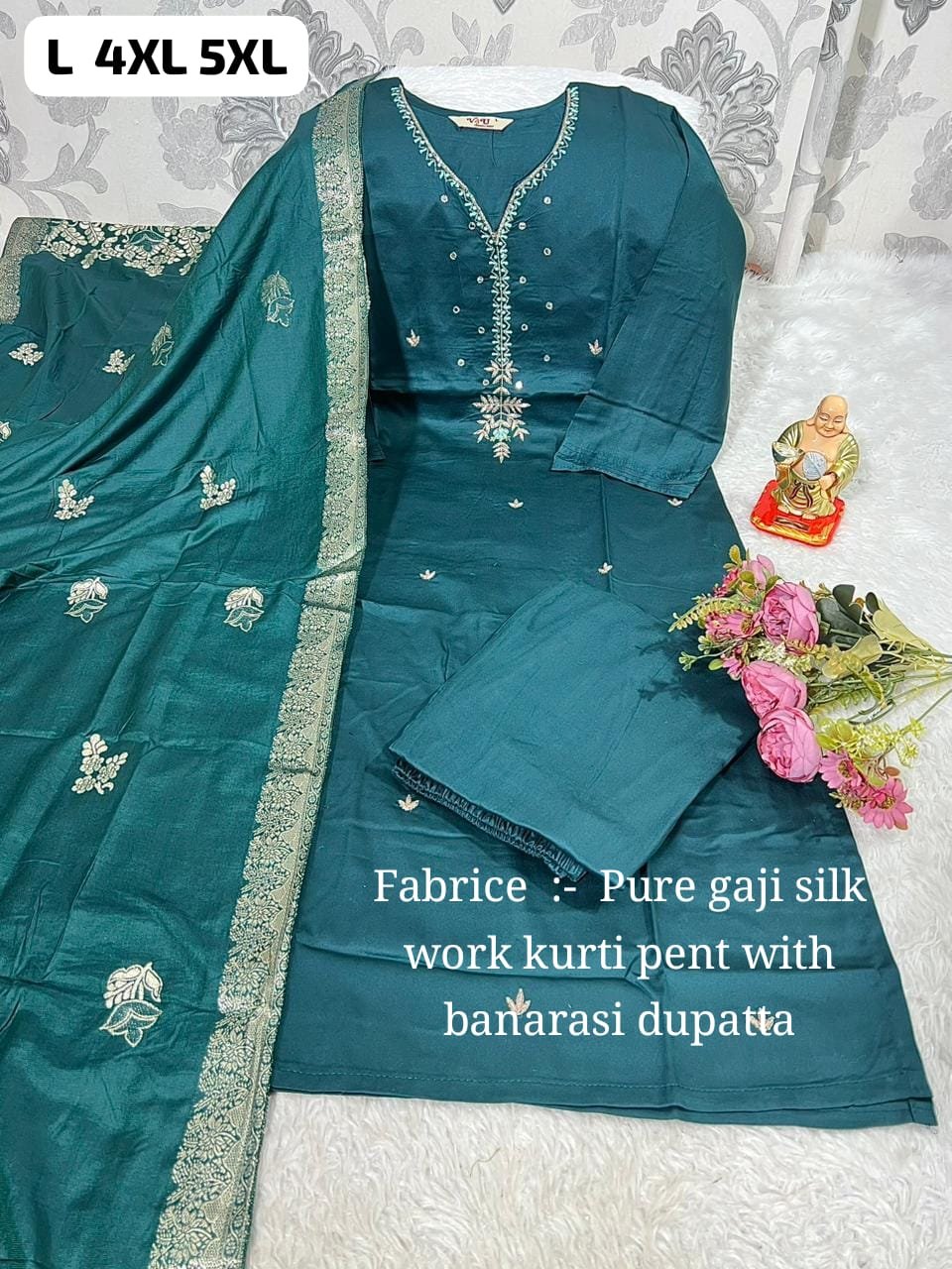 stitched SALE SALE SALE Launching New Designers Kurti Pent Dupatta Set - Image 6