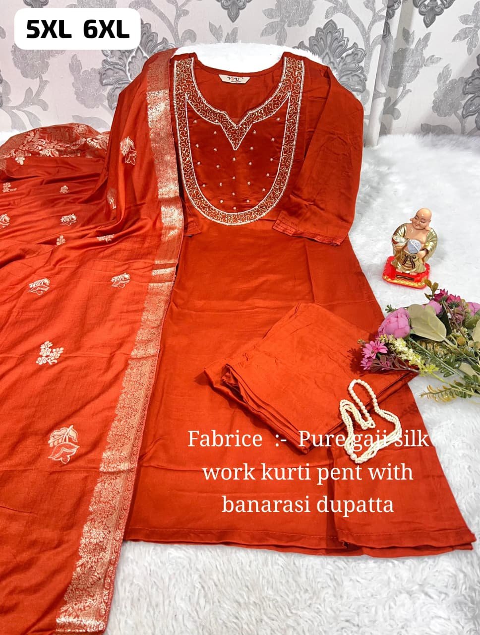 stitched SALE SALE SALE Launching New Designers Kurti Pent Dupatta Set - Image 9