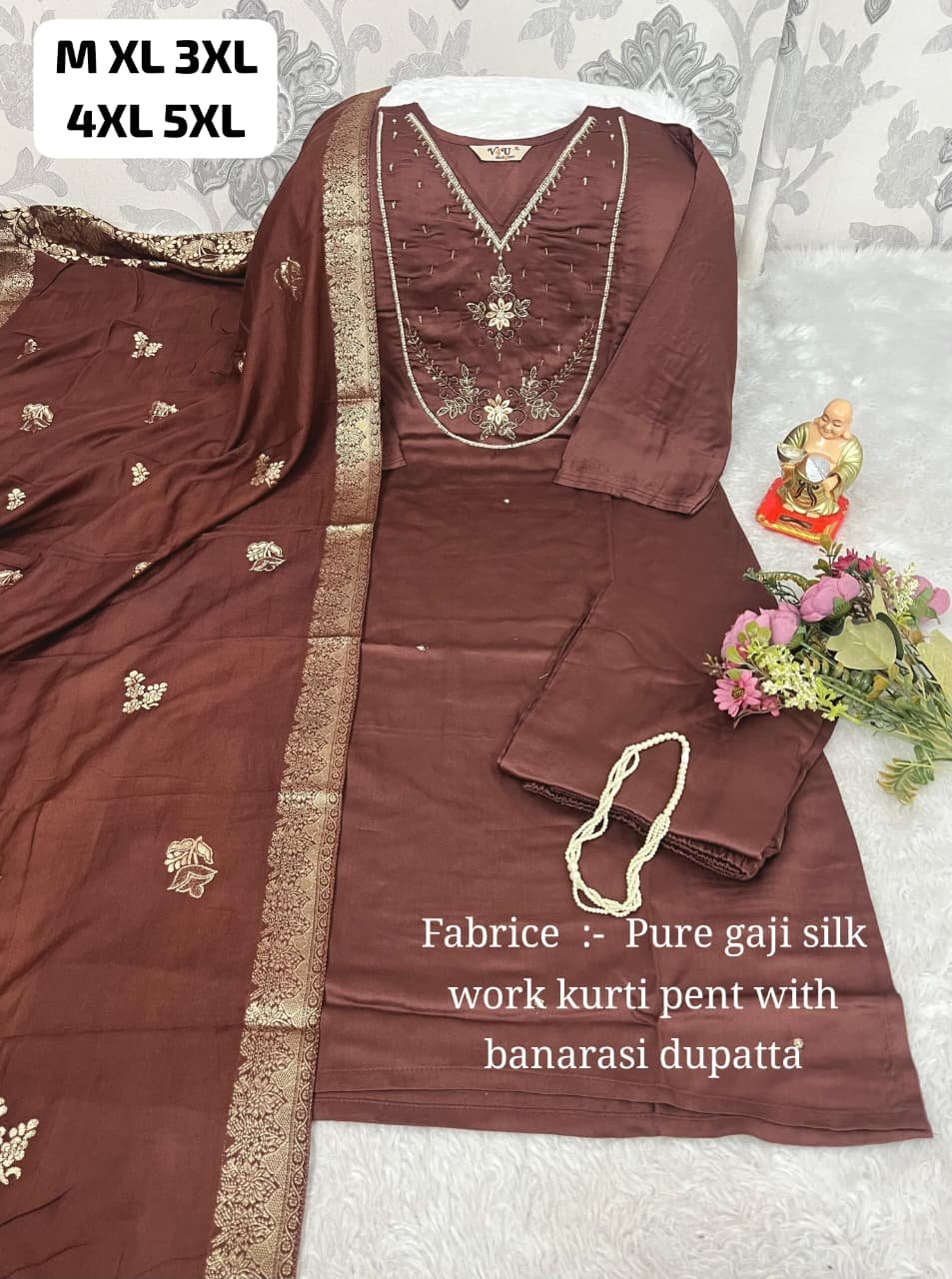 stitched SALE SALE SALE Launching New Designers Kurti Pent Dupatta Set - Image 10