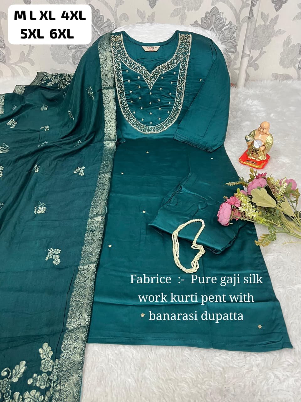 stitched SALE SALE SALE Launching New Designers Kurti Pent Dupatta Set - Image 12