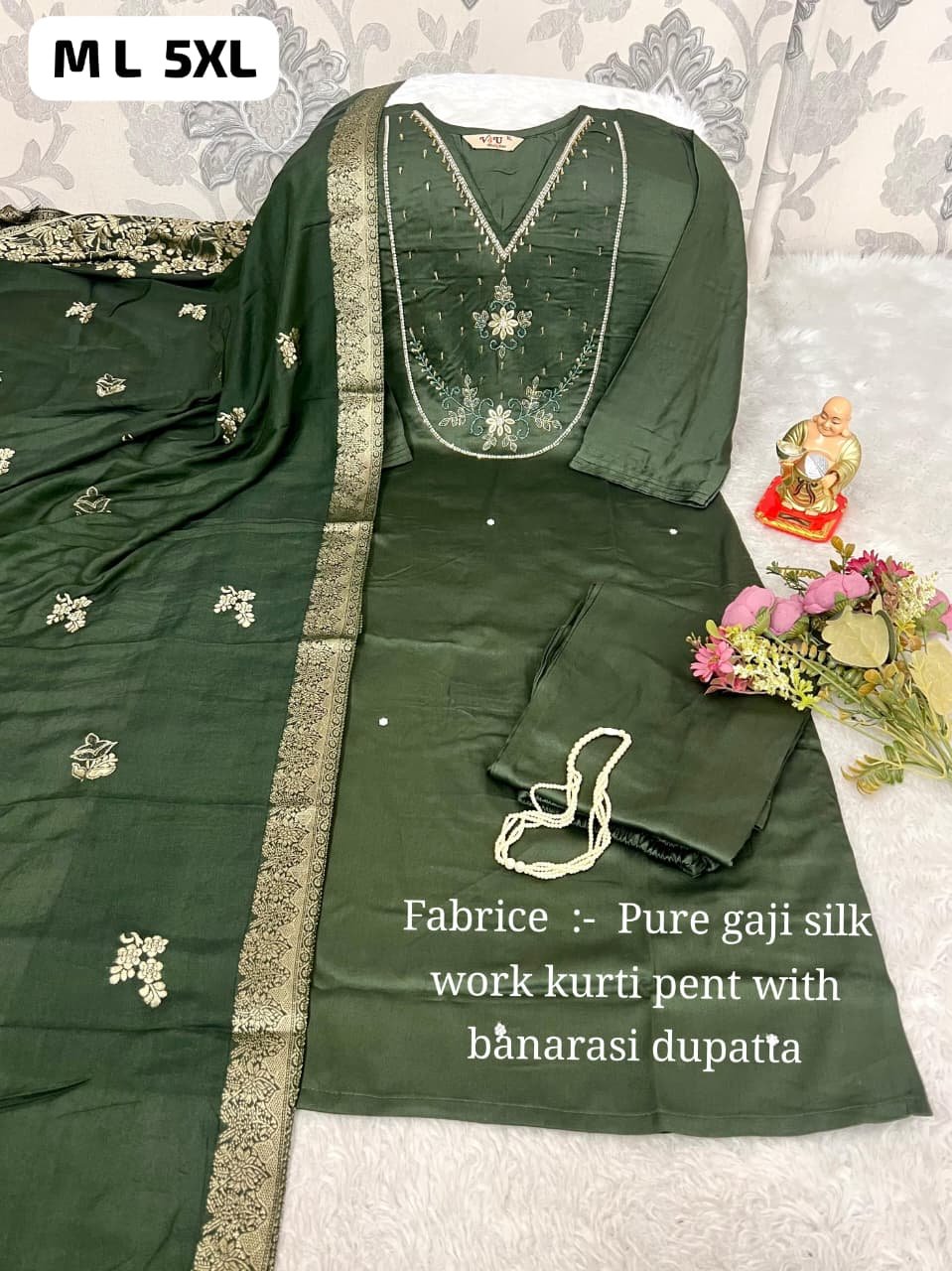 stitched SALE SALE SALE Launching New Designers Kurti Pent Dupatta Set - Image 13