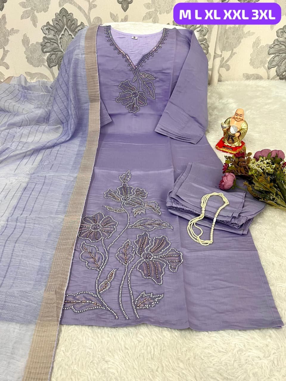 stitched BACK AGAIN WITH HIT COLORS Launching New Designers Kurti Pent Dupatta Set - Image 4